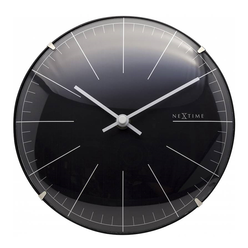 NeXtime Big Stripe Mini Dome Klocka 20 cm Svart