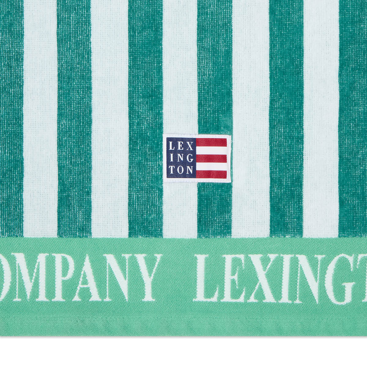 Lexington Strandhåndkle 180x100 cm velur/frotté grønn/hvit