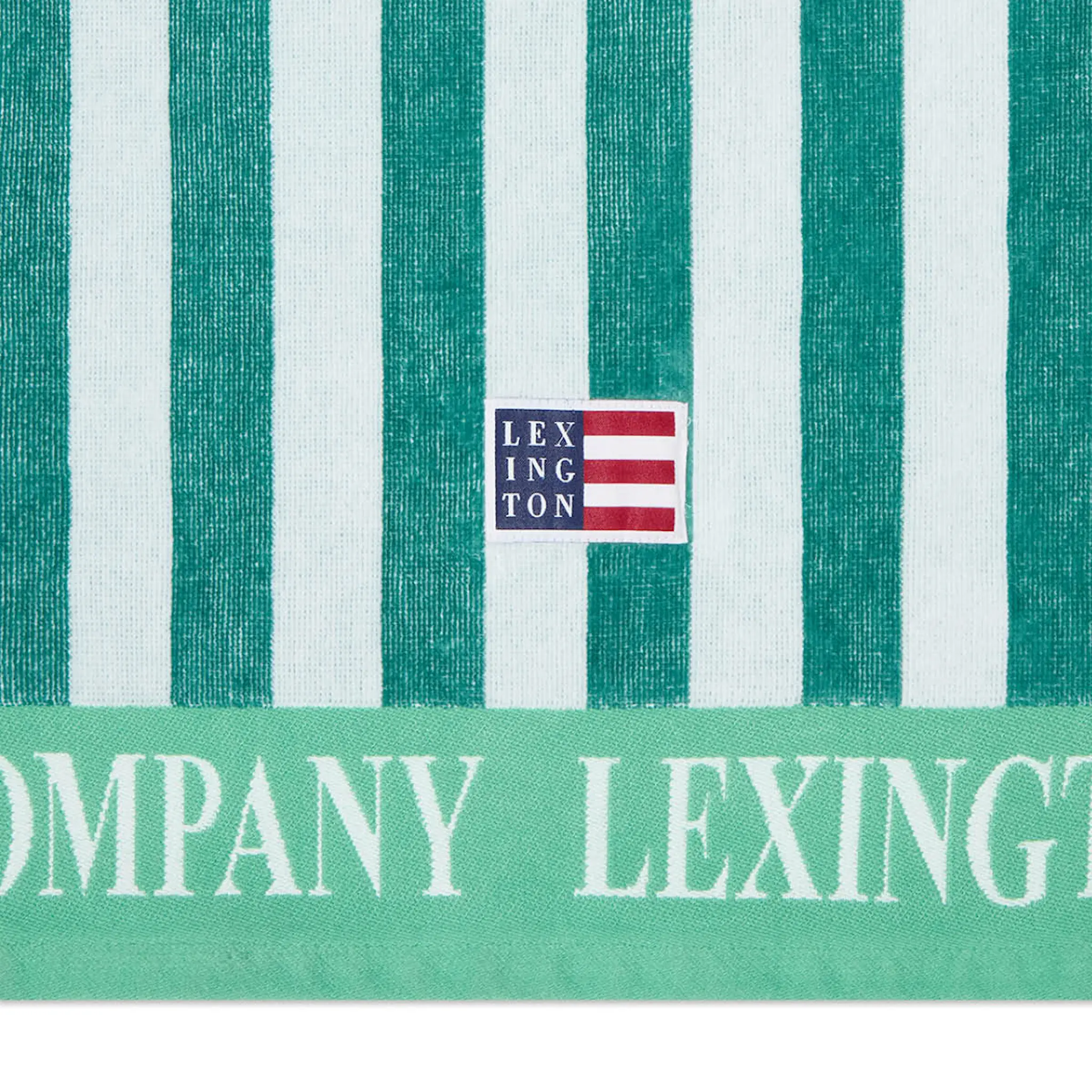 Lexington Strandhåndkle 180x100 cm velur/frotté grønn/hvit