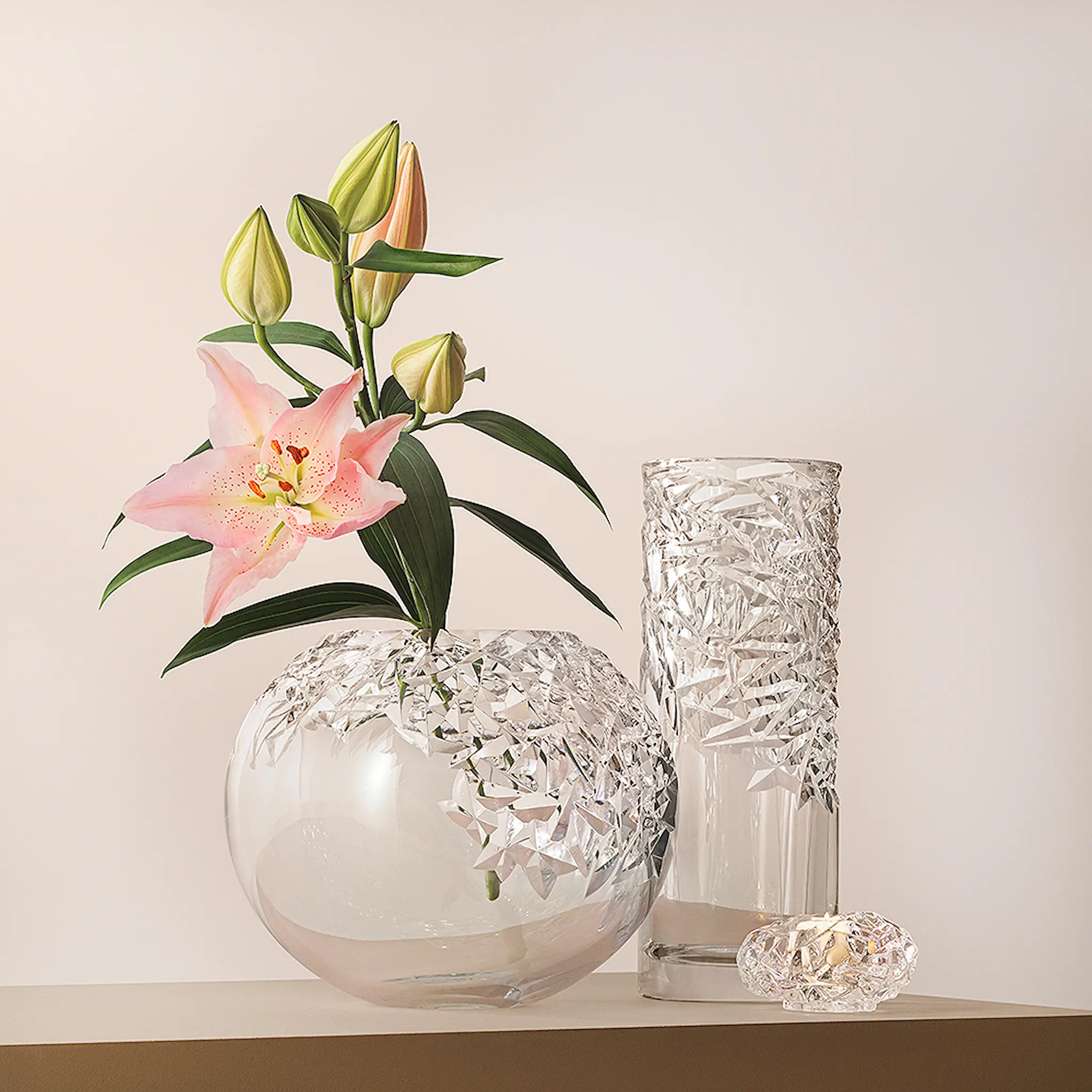 Orrefors Carat vase lav slipning 37 cm hover