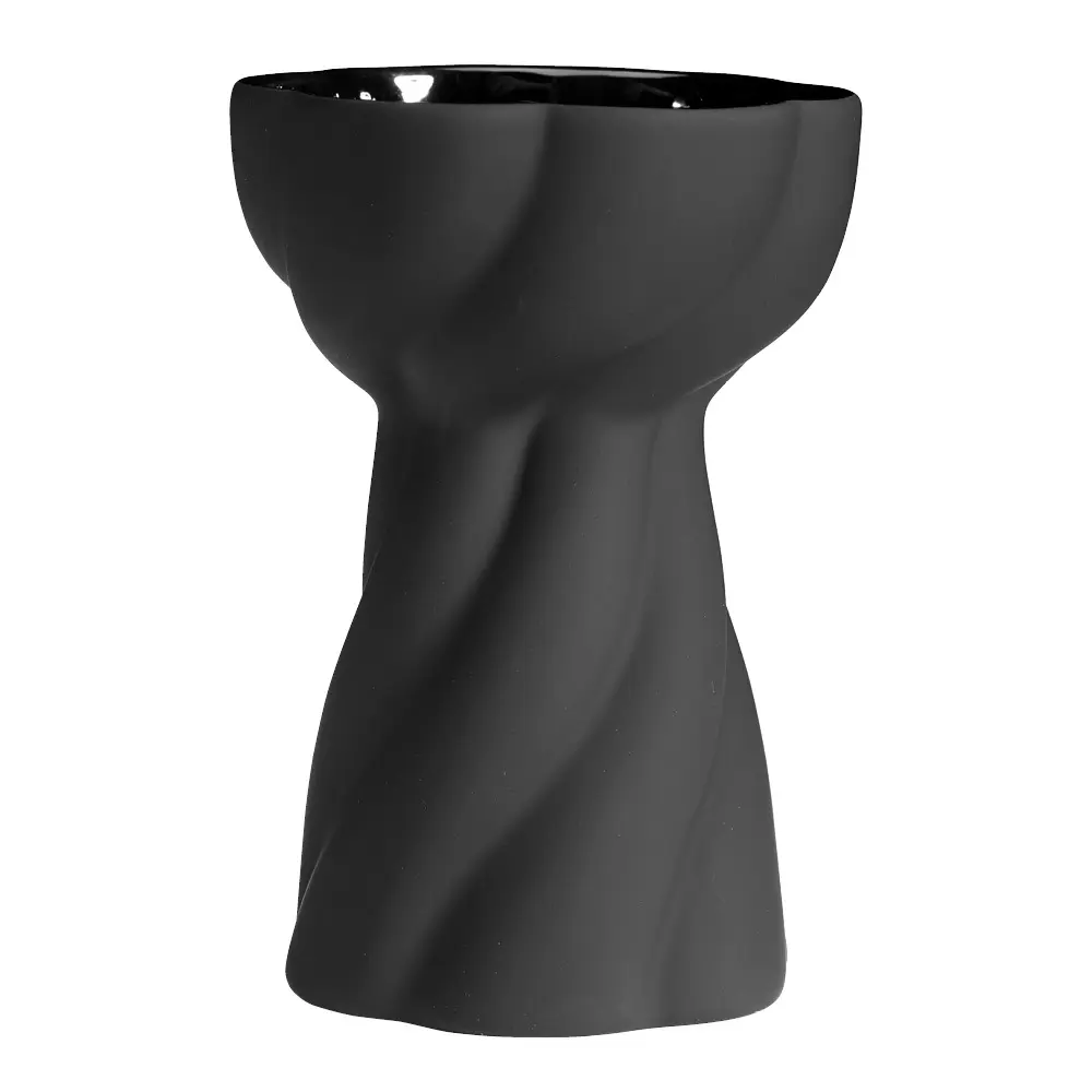 Twist Bulb vase 12 cm svart