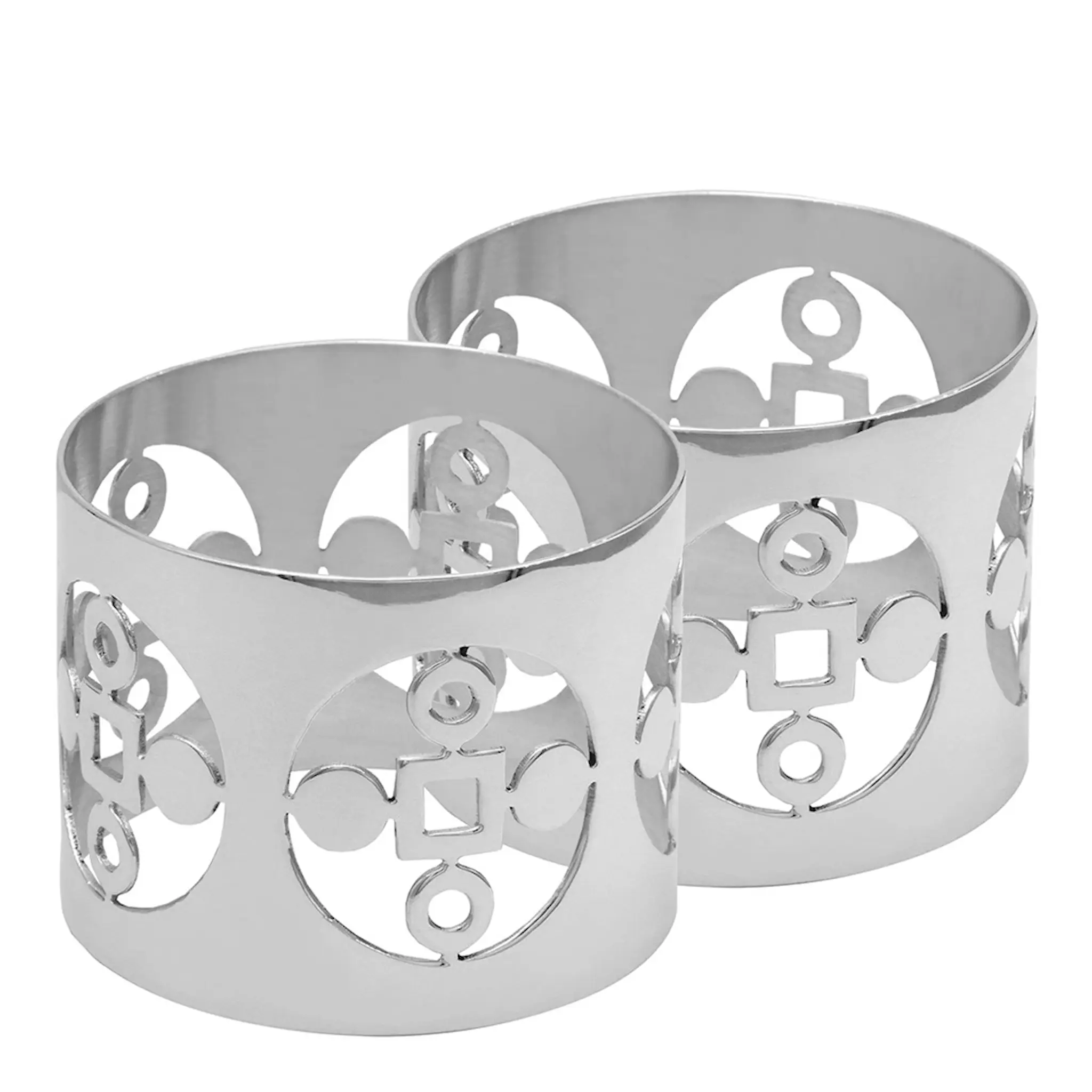 Hilke Anima Gemella Servettringar 5 cm 2-pack Silver
