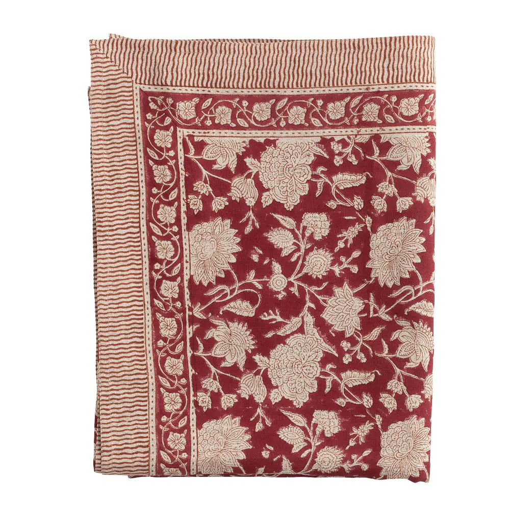 Indian Rose Pellava pöytäliina 150x350 cm Punainen