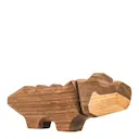 Liten krokodil träfigur 6 cm valnöt/ask