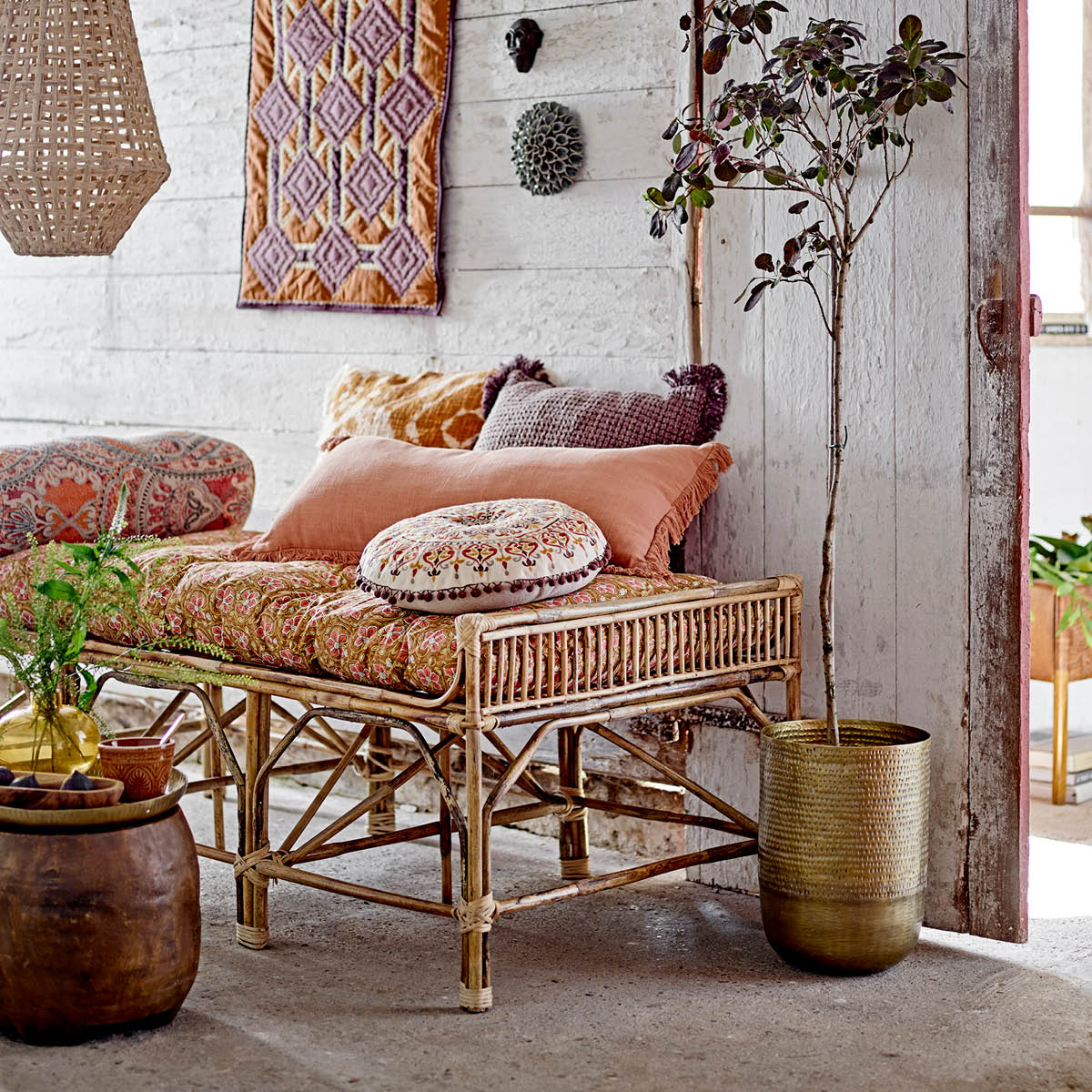 Bloomingville Delva kudde 45x45 cm lila