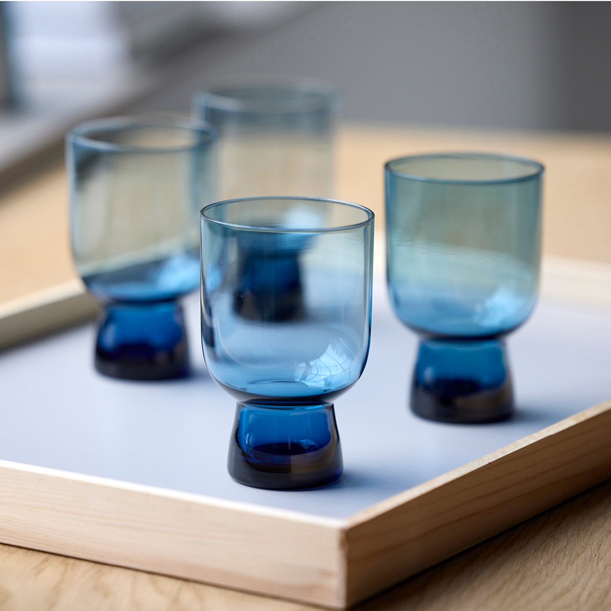 Lyngby Glas Sorrento vannglass 30 cl 4 stk blå