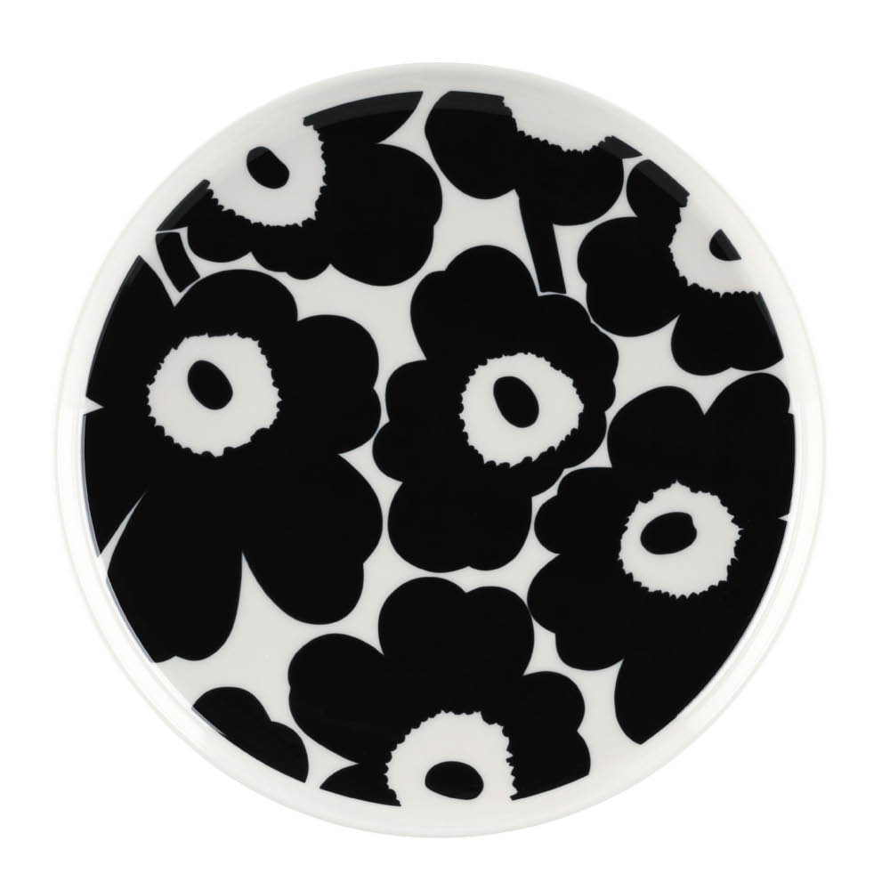 Marimekko - Oiva / Unikko Lautanen 25 cm Valkoinen/Musta