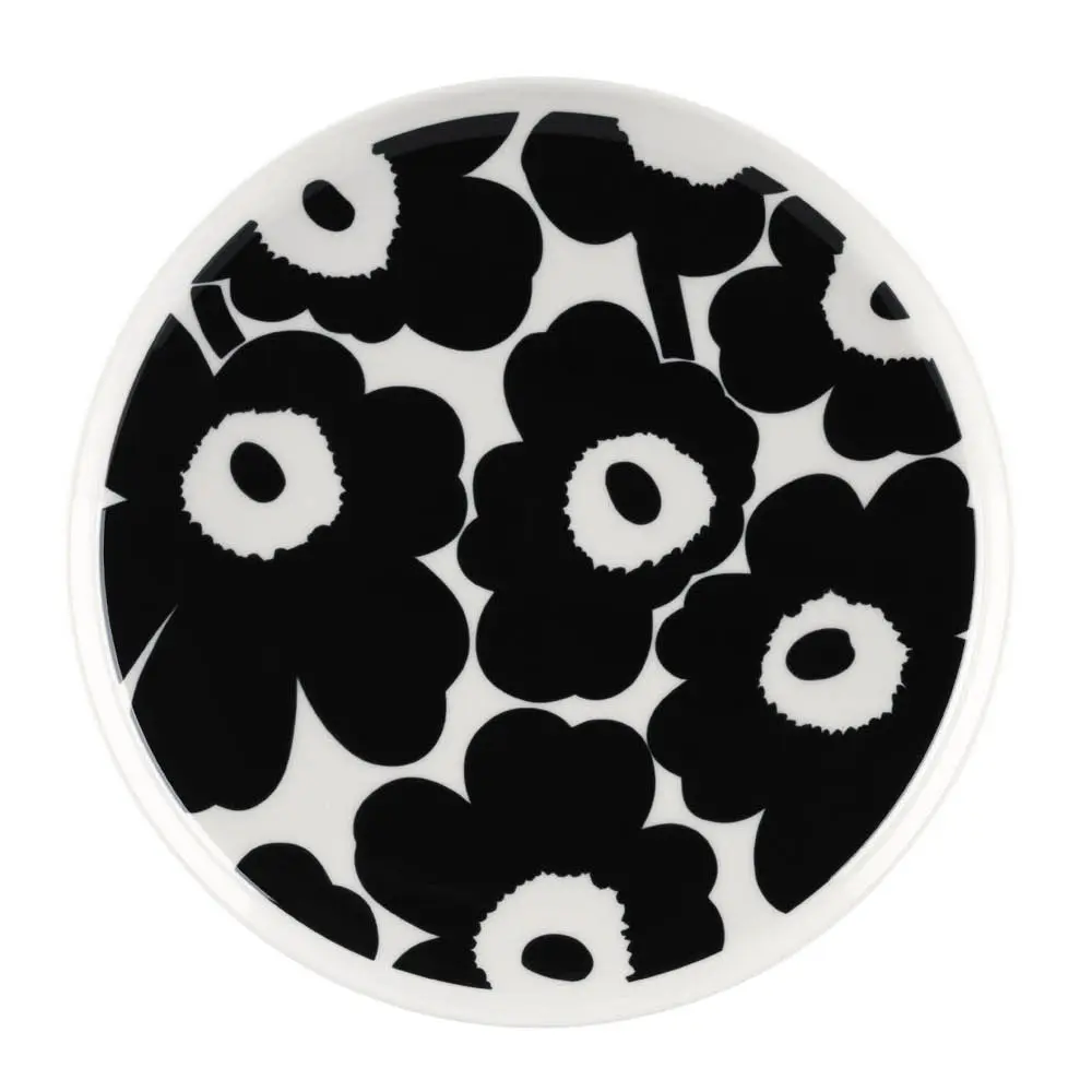 Oiva Unikko tallerken 25 cm hvit/svart