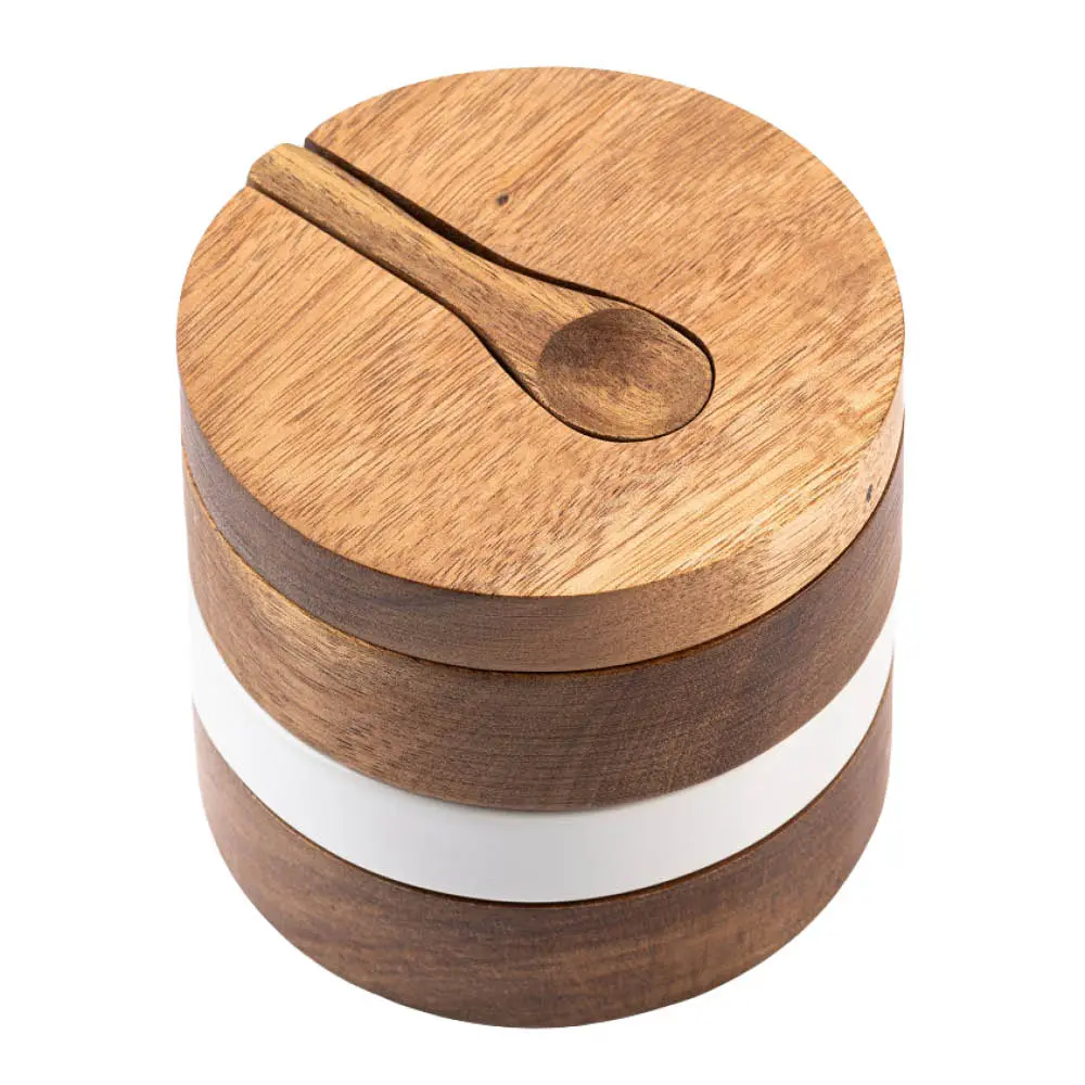 Tarjoilusetti öljylle/voille/mausteille 3 osaa Valkoinen/Akaasia