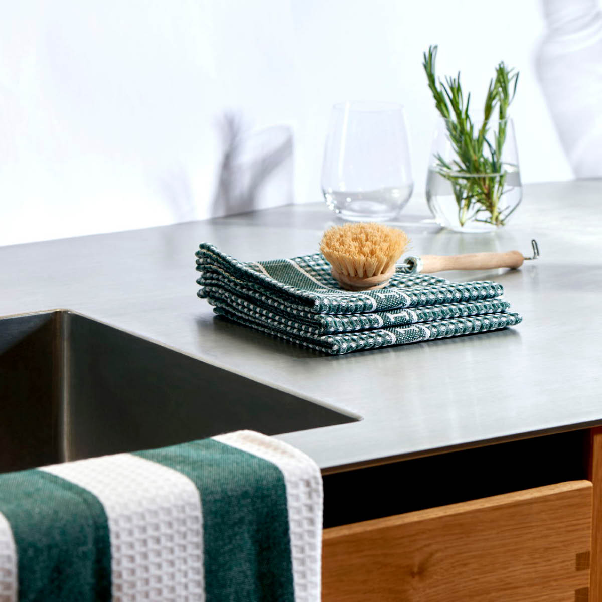 Pillivuyt Recycle kökshandduk 90x60 cm grön