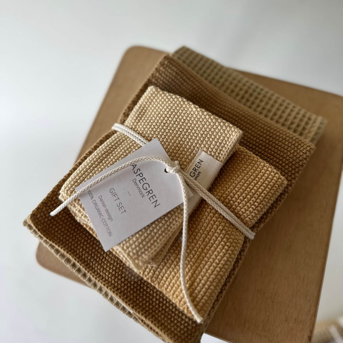 Aspegren Gavesett med 2 kjøkkenhåndkle & 2 oppvaskkluter melon