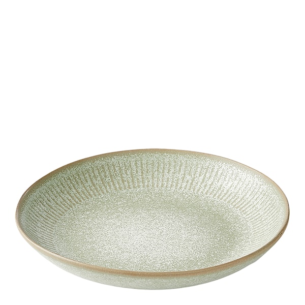 Relief Stoneware Djup Tallrik 22 cm Grön