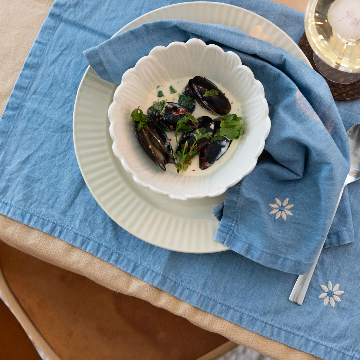 Sagaform Eden denim kökshandduk 70x50 cm 2-pack blå