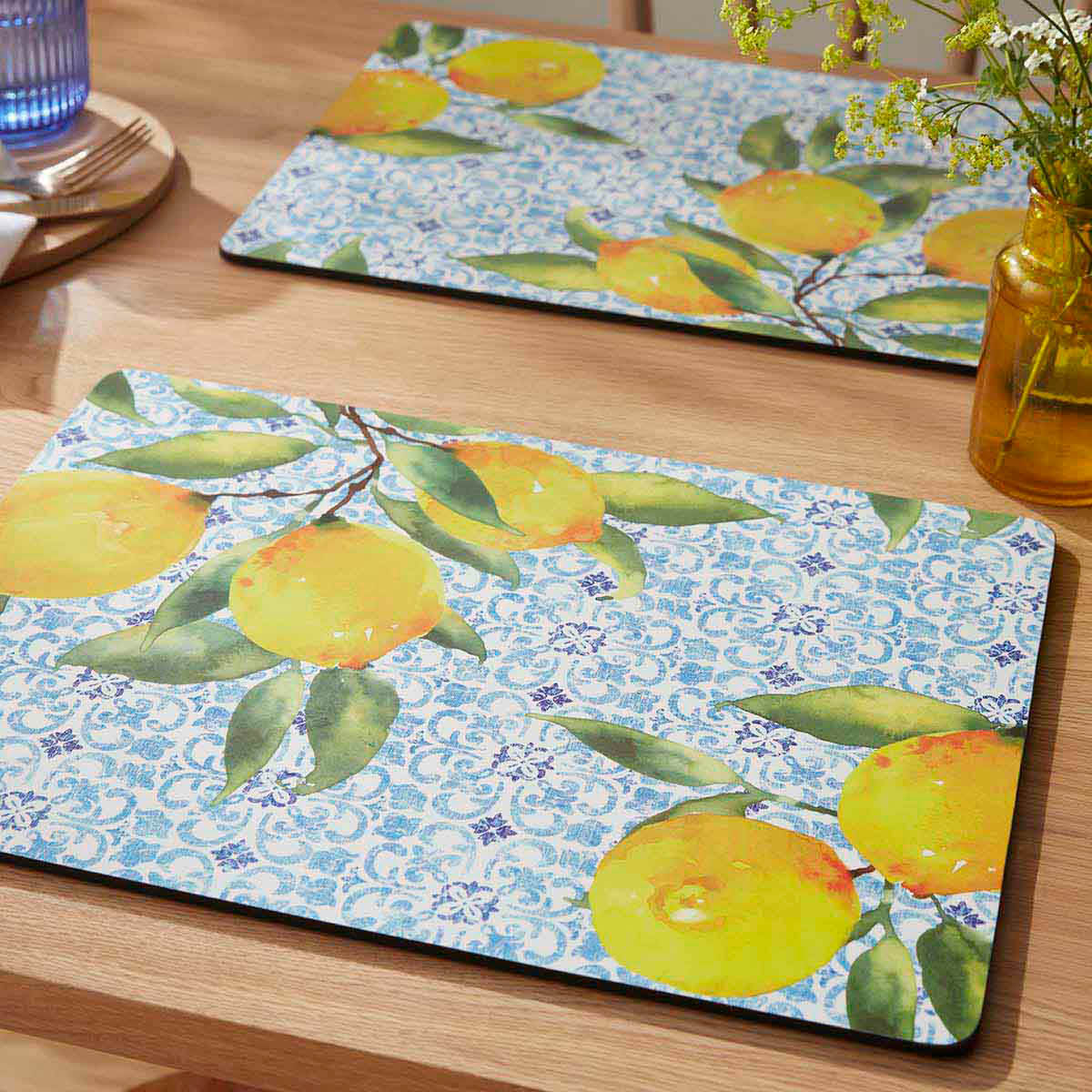 Pimpernel Amalfi bordstabletter 40x30 cm 4-pack lemons