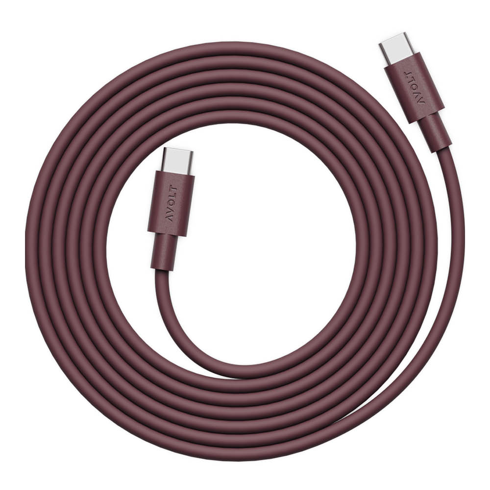 Avolt Cable 1 Bauhaus Archiv USB-C Latauskaapeli 2 m Mulberry Red