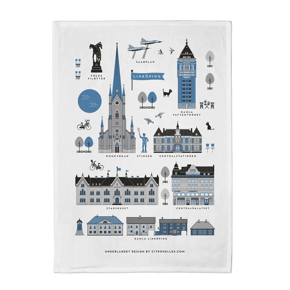 Linköping Keittiöpyyhe 50x70 cm Sininen