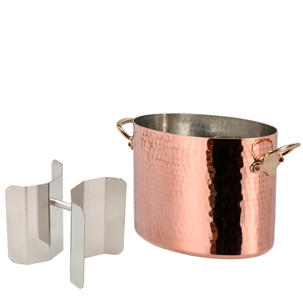 Mauviel M'30 champagnekylare oval 26x20 cm hamrad koppar