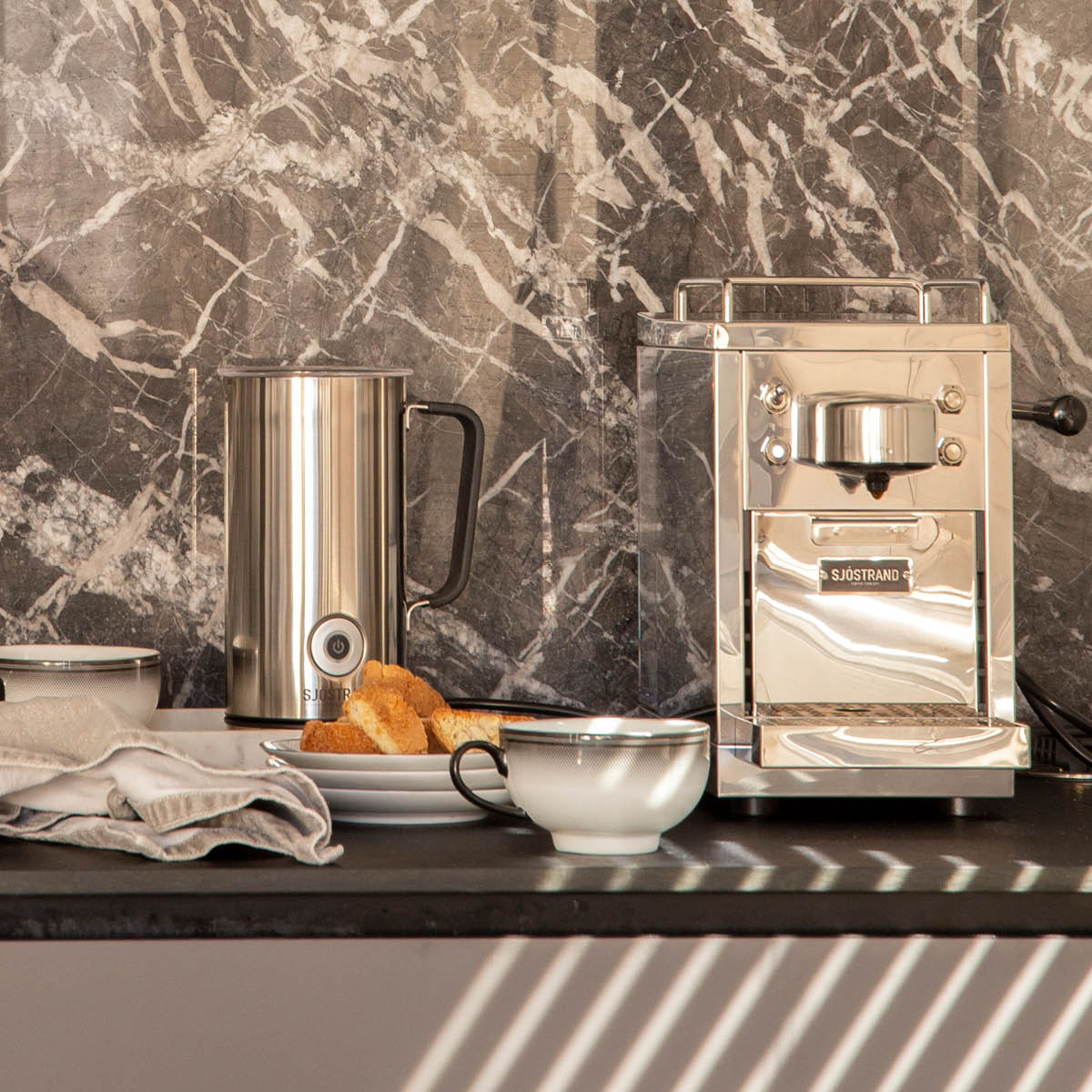 Sjöstrand The Original espresso kaffemaskin 1,5L sølv