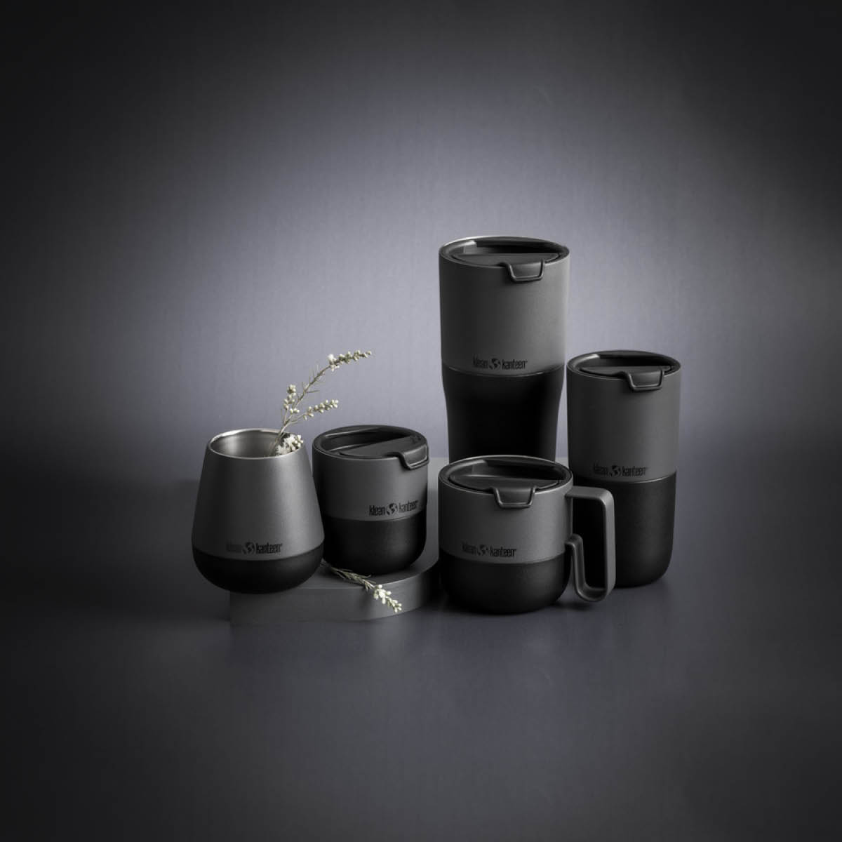 Klean Kanteen Rise mugg 41 cl med fliplock asfalt