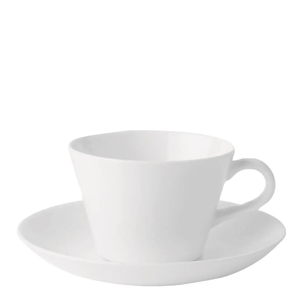 Bas konisk kaffekopp med skål 15 cl hvit