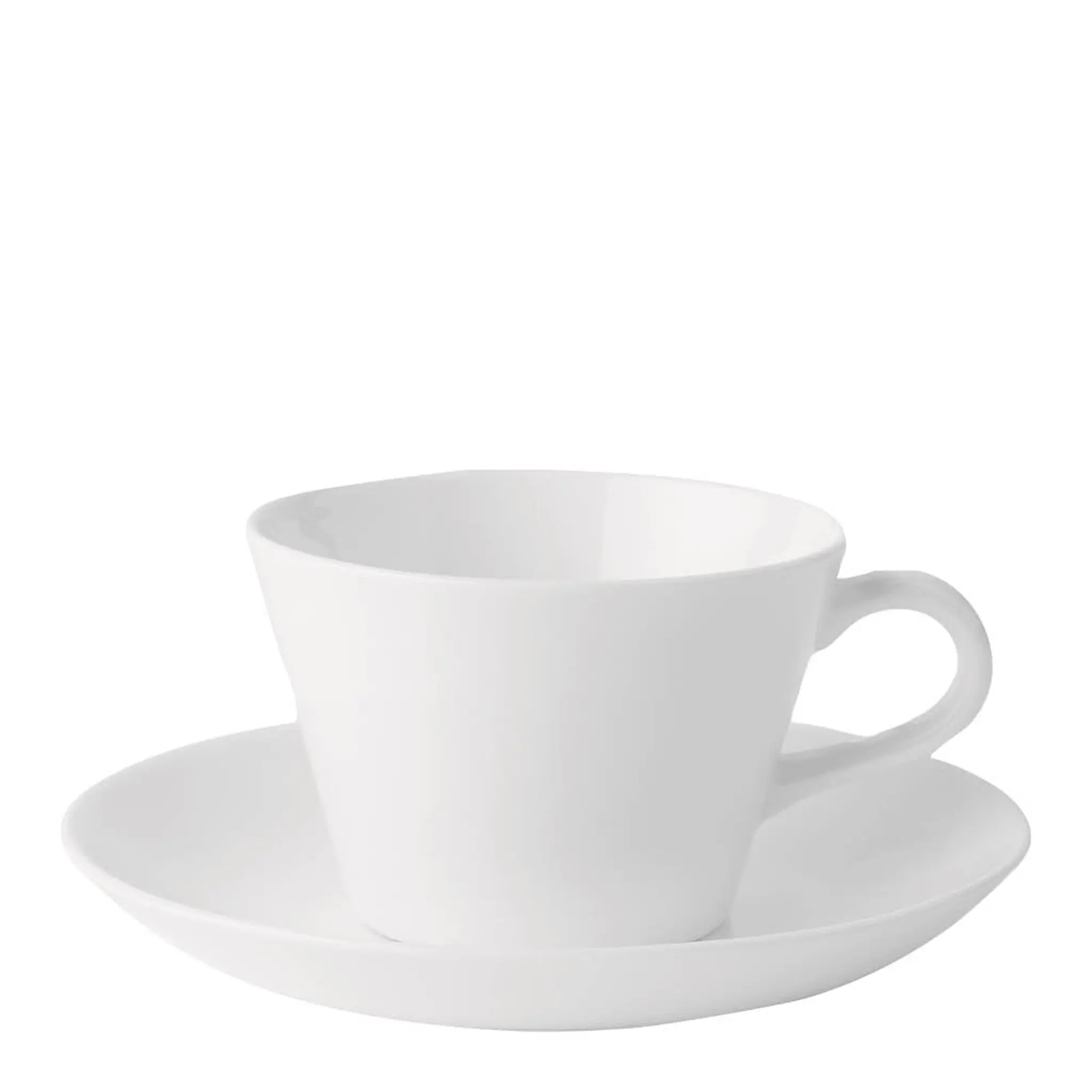 Gustafsberg Bas konisk kaffekopp med fat 15 cl vit