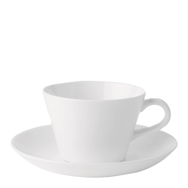 Bas konisk kaffekopp med fat 15 cl vit