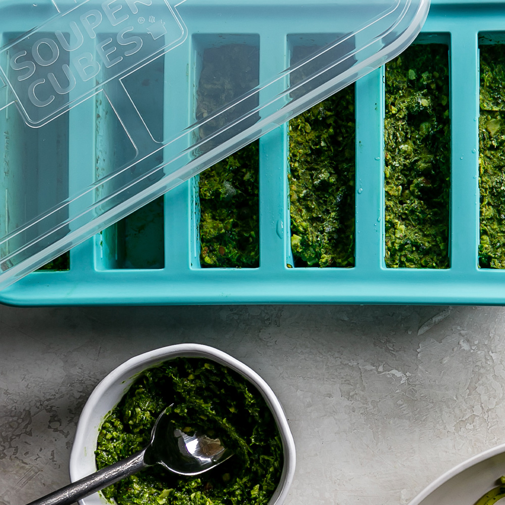 Souper Cubes Matförvaring och Lock Silikon Half-cup 6x125 ml Blå