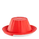 Puddingform i silikon med tallrik 1,3 L röd/vit