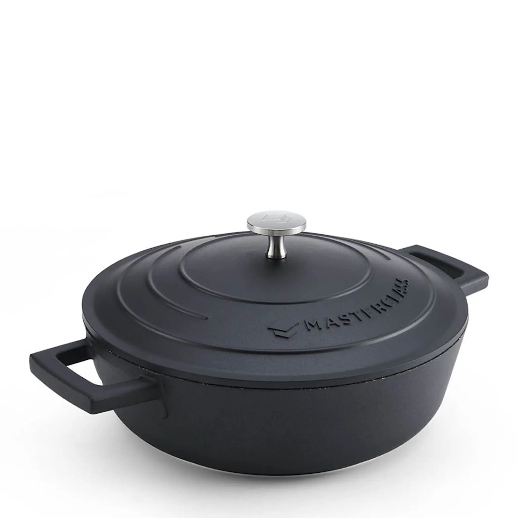 MasterClass Cast Aluminium låg gryta 2,5 L svart