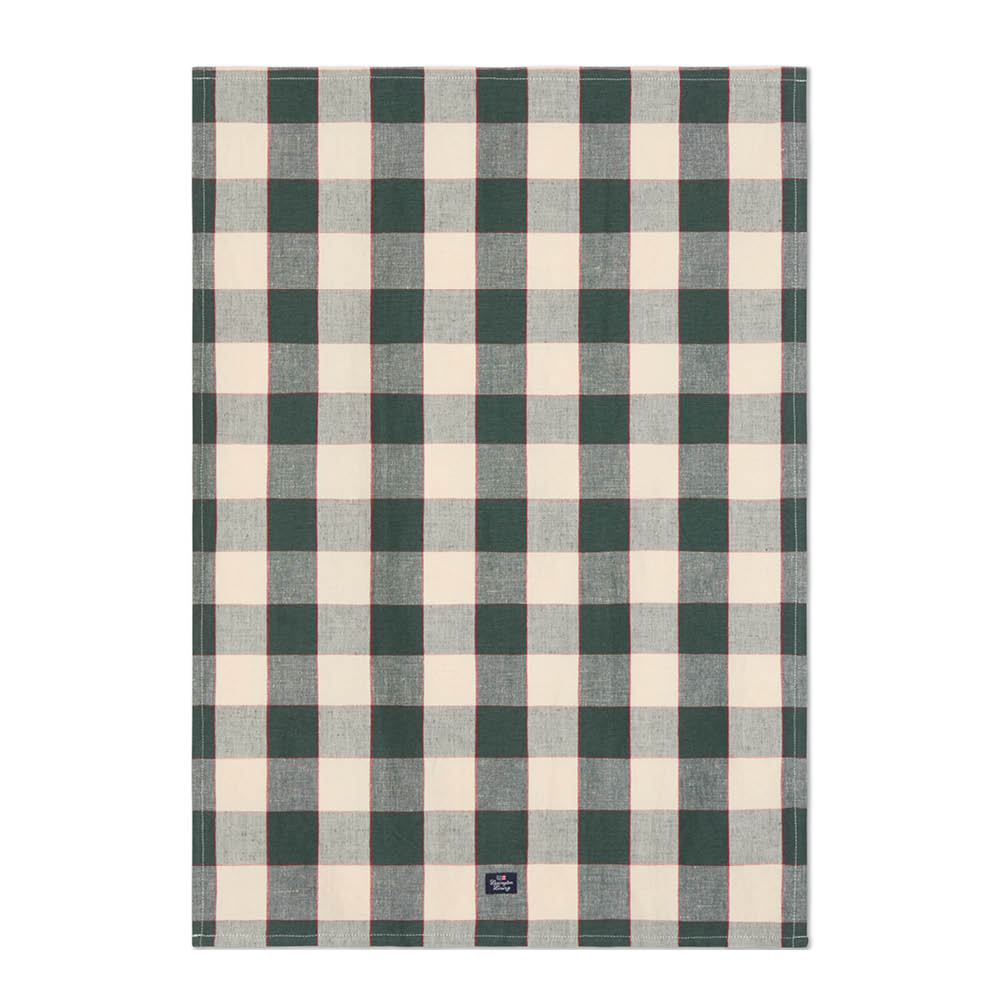 Lexington Kökshandduk linne/bomull 50x70 cm rutig grön/ljusbeige/röd