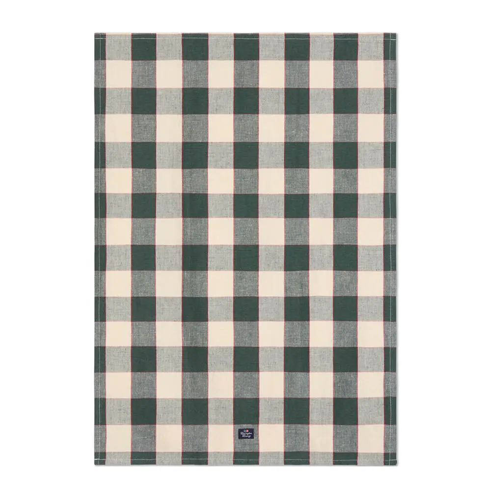 Ruudullinen keittiöpyyhe 50x70 cm vihreä/vaaleabeige/punainen
