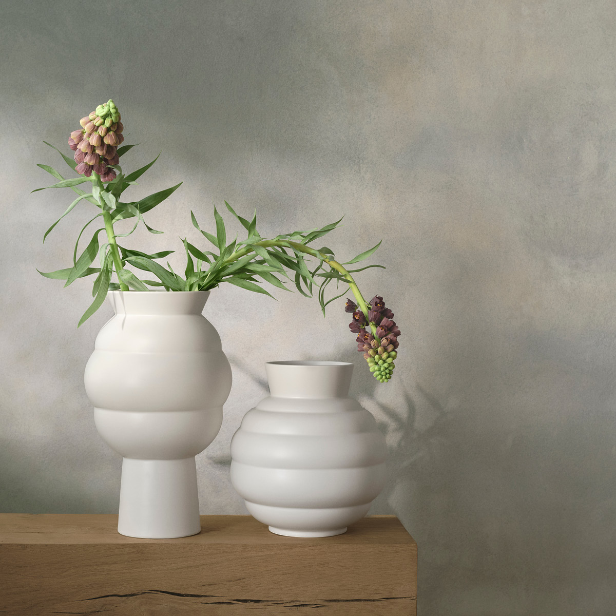 Knabstrup Keramik Tortus Archie No.4 vase 37 cm hvit