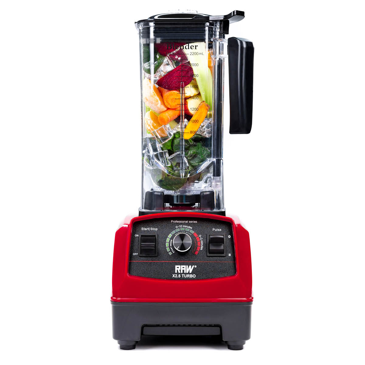 RAW Blender X Tehosekoitin 2,5 Turbo 2L 1800W Punainen