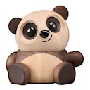 Bao Bao panda träfigur 16 cm ask/valnöt