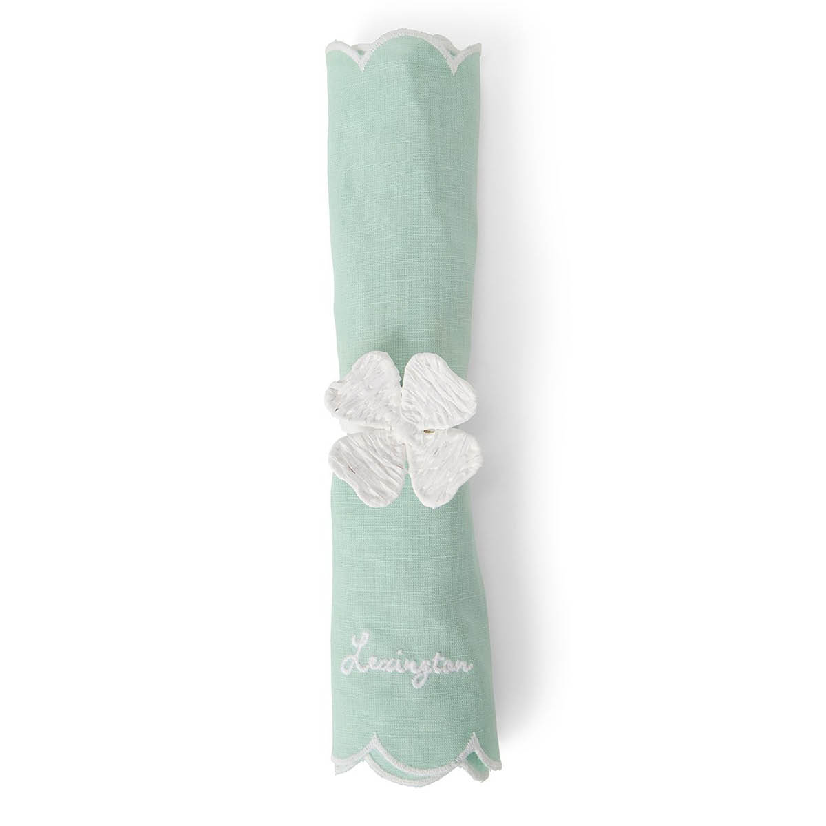 Lexington Servettring fyrklöver 6 cm vit