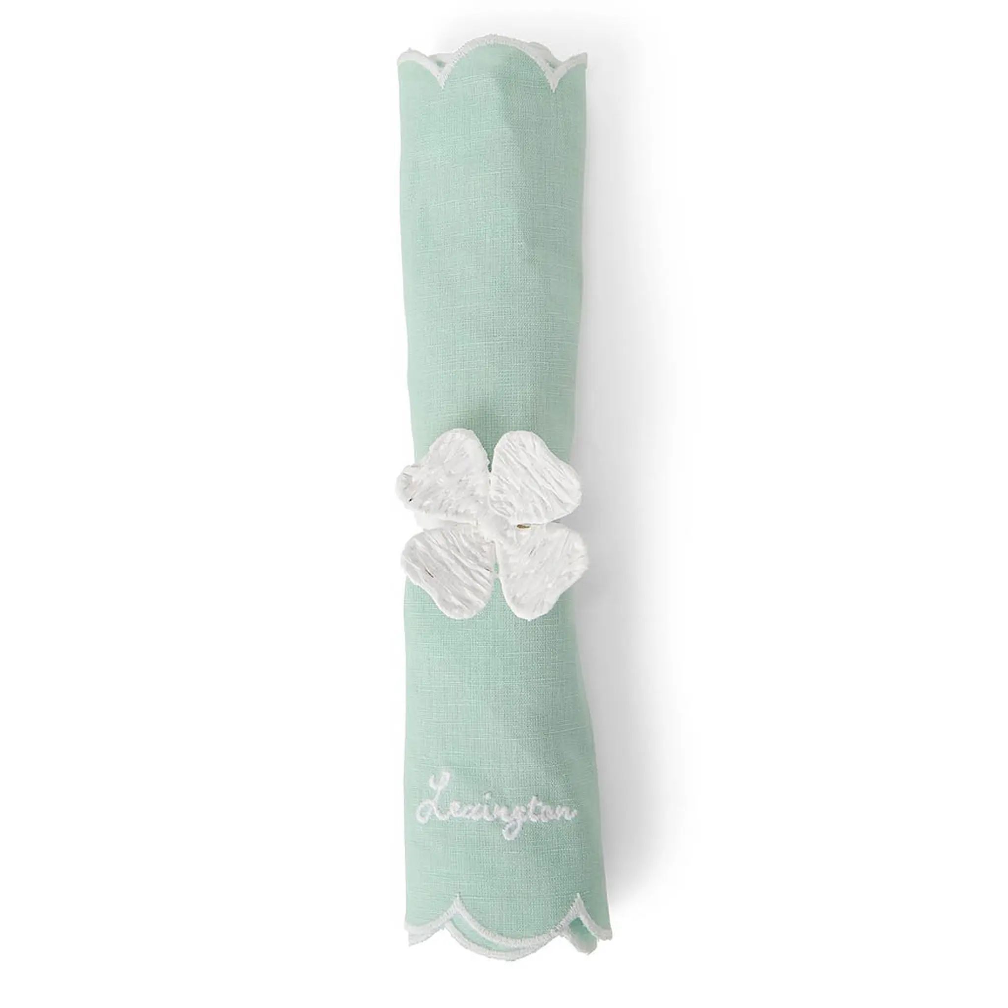 Lexington Servettring fyrklöver 6 cm vit