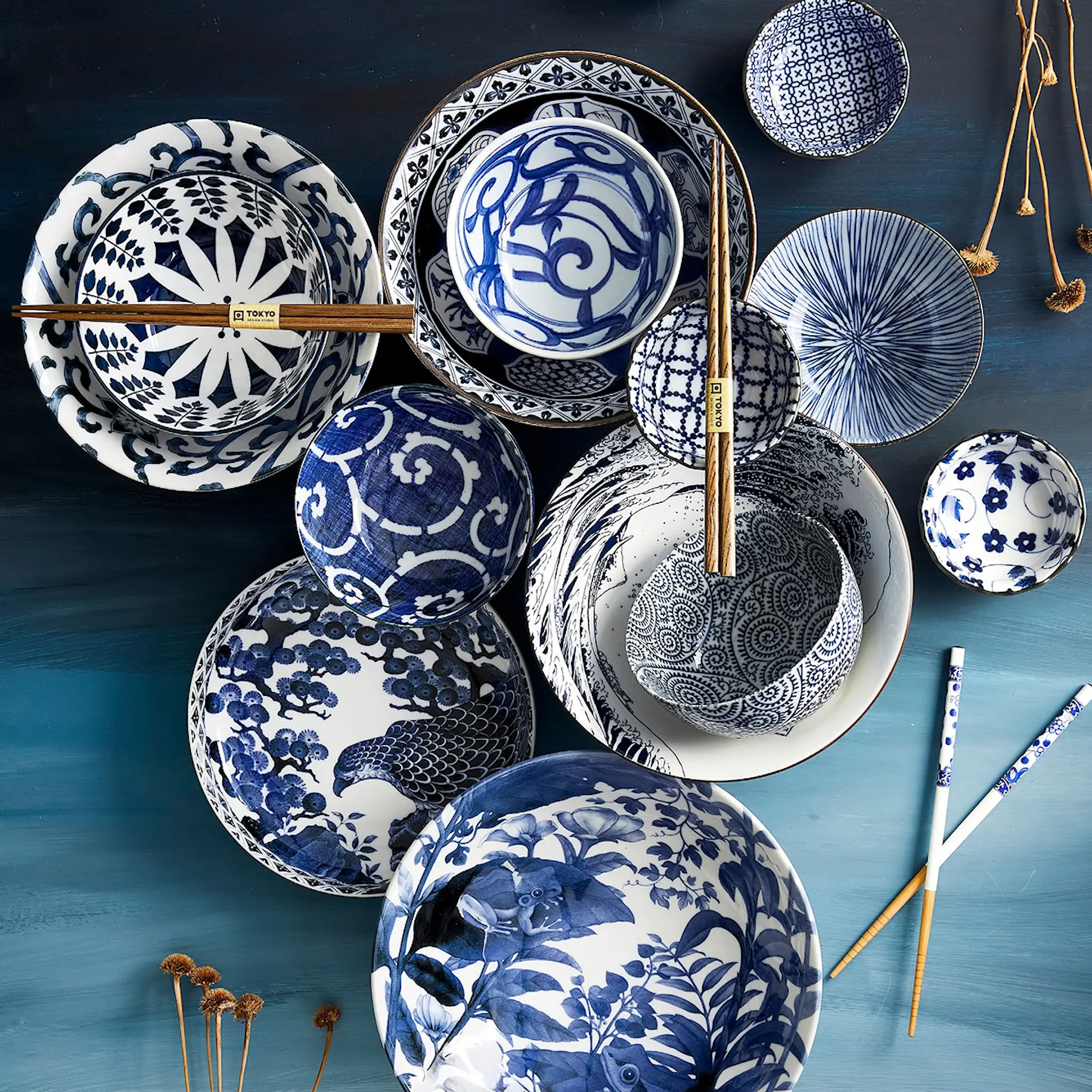 Tokyo Design Studio Mixed Bowls Pastalautanen 20 cm Matori Hishimon