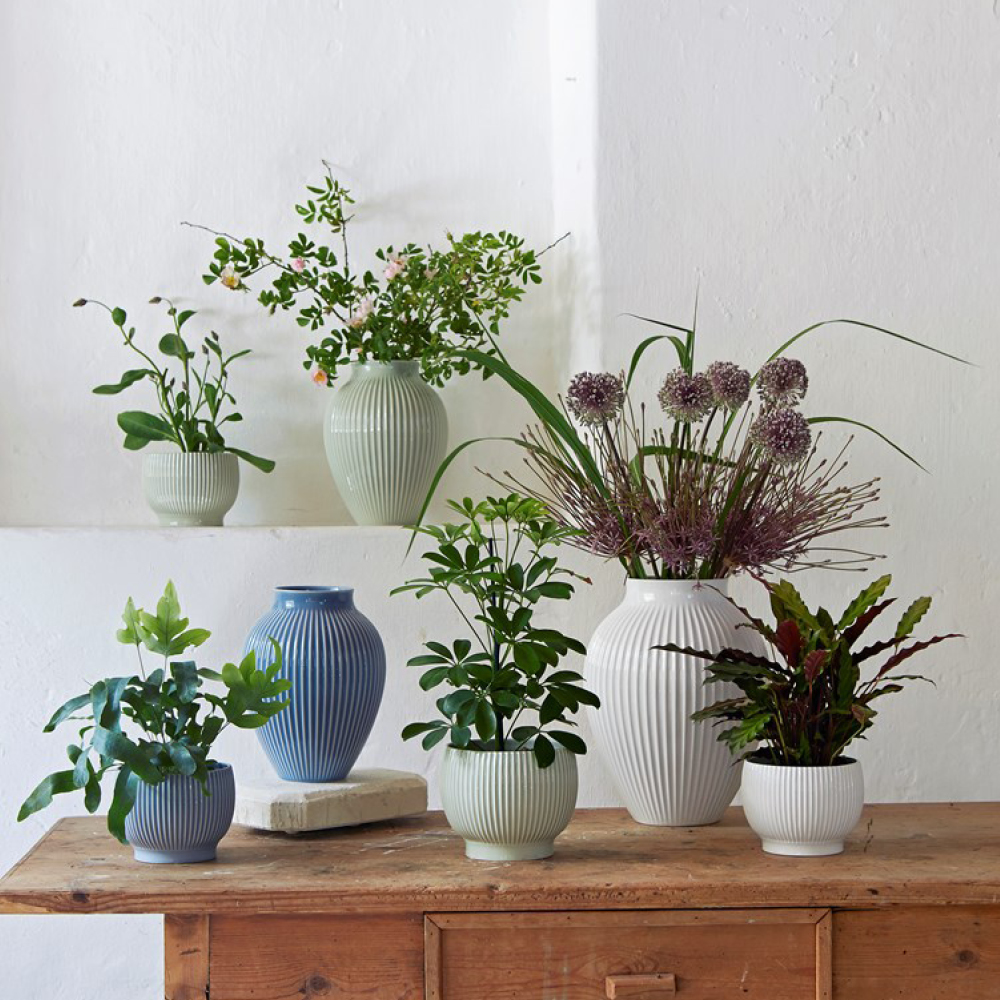 Knabstrup Keramik Ripple Maljakko 20 cm Laventeli