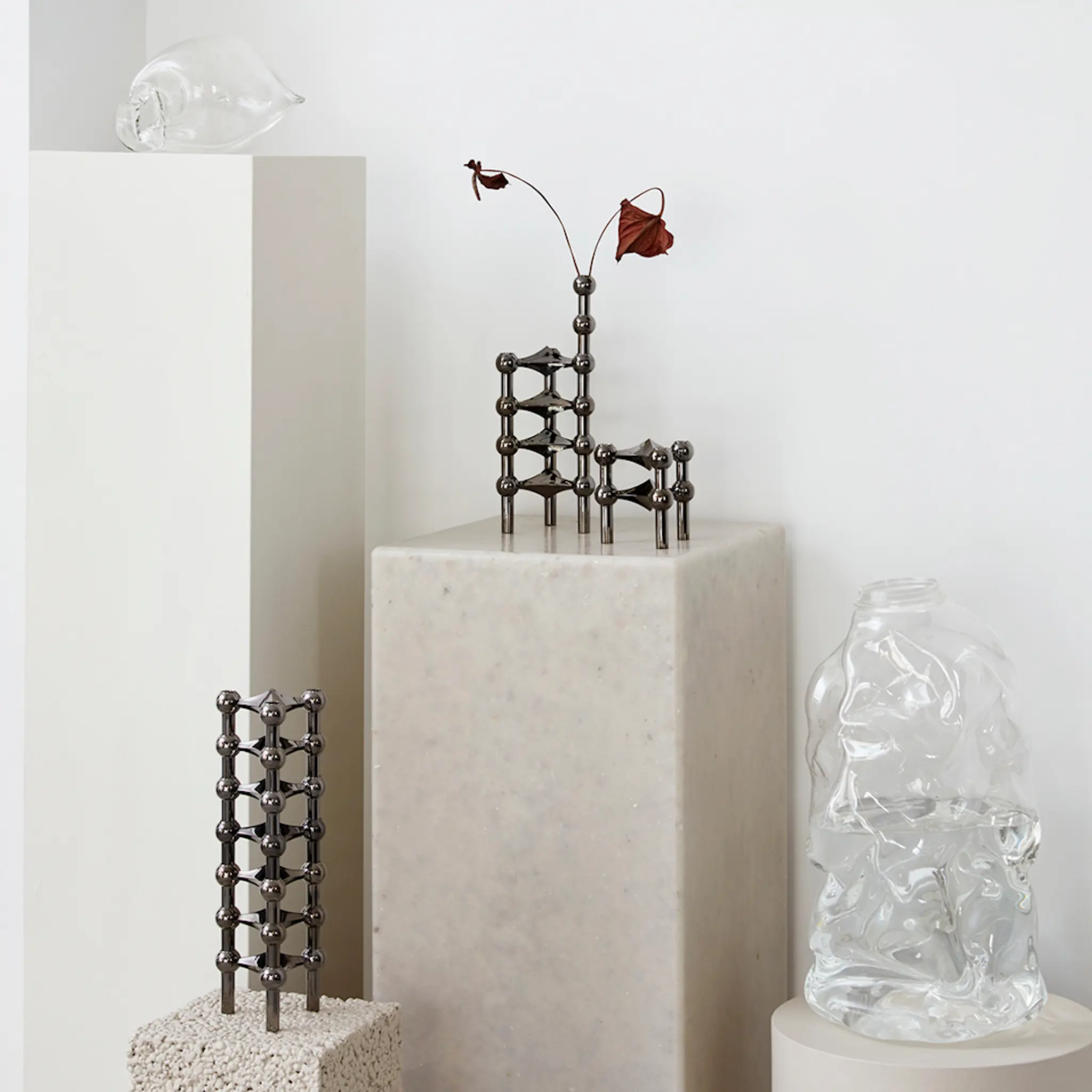 Stoff Nagel Stoff Nagel Kynttilänjalka 3 kpl Musta kromi