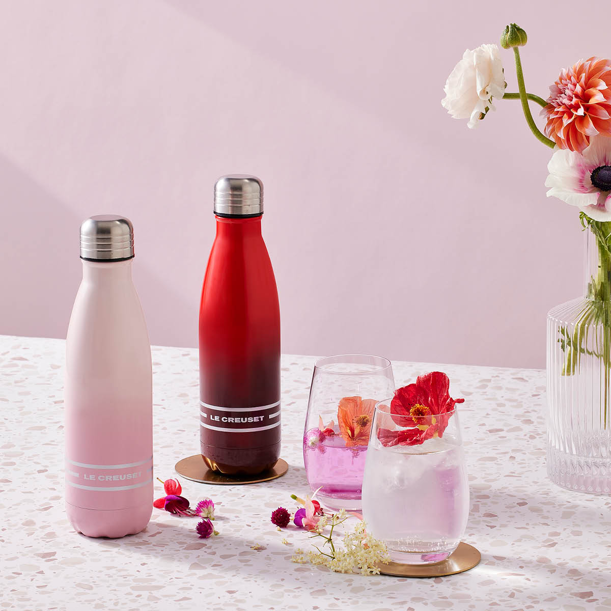 Le Creuset Vattenflaska 50 cl Rostfritt stål Shell Pink