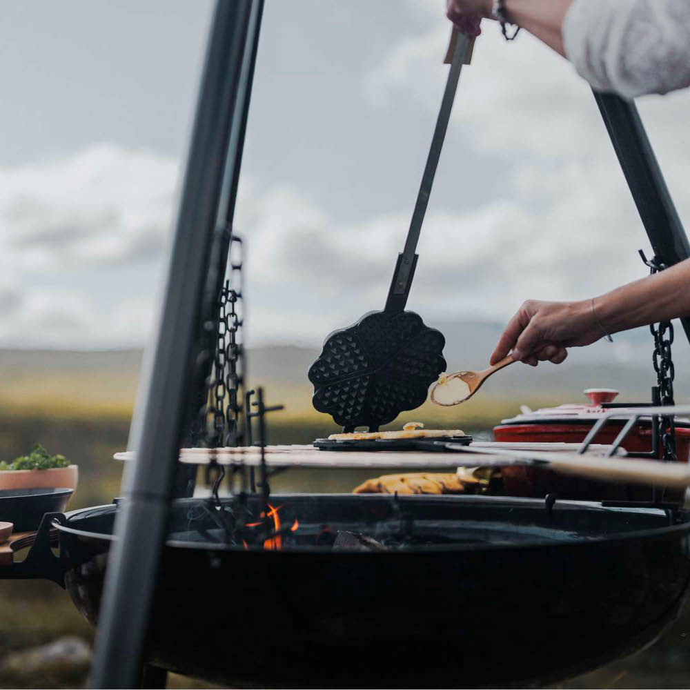Espegard Våffeljärn i gjutjärn för öppen eld