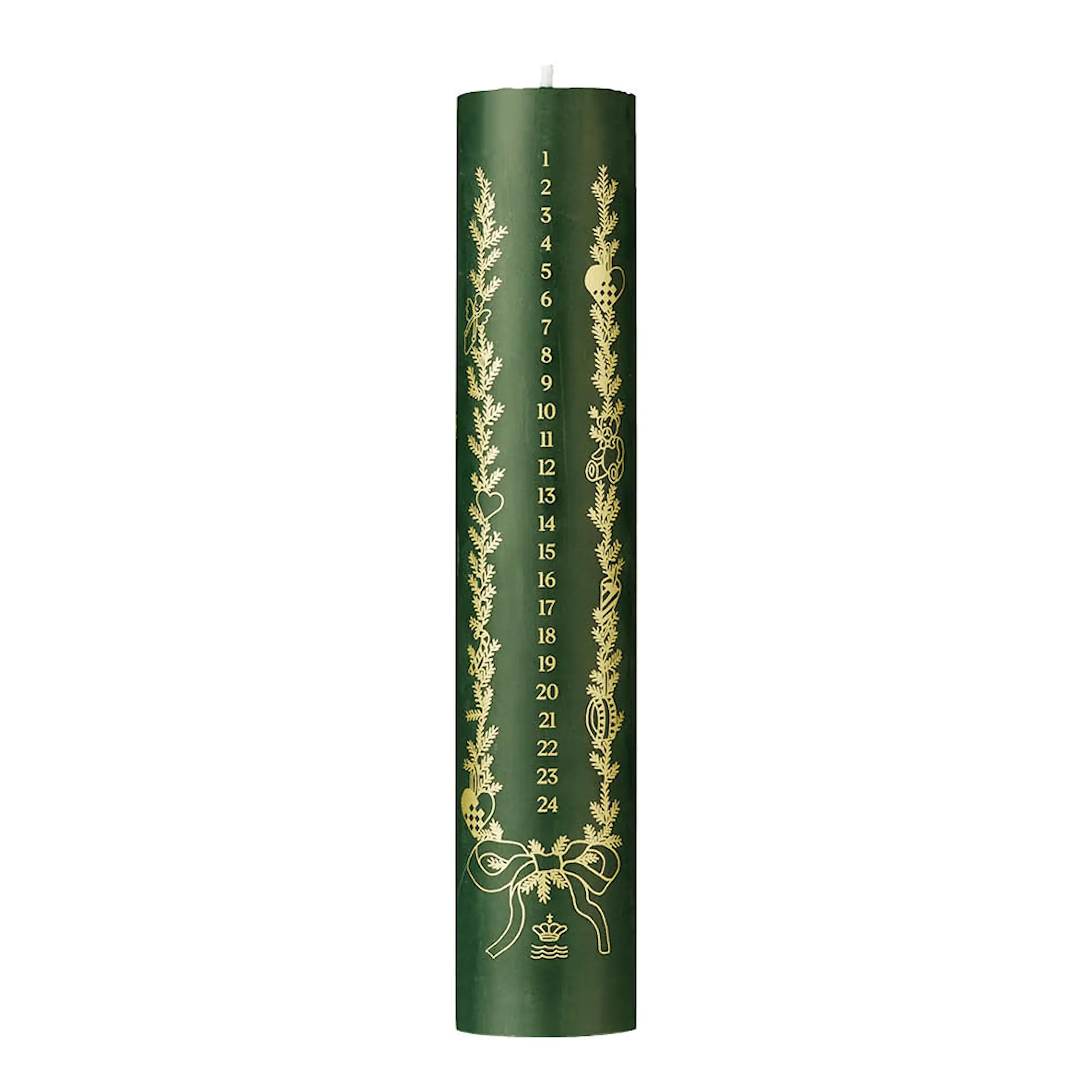 Royal Copenhagen Stjerne Riflet Jul kalenderlys 25 cm grønn