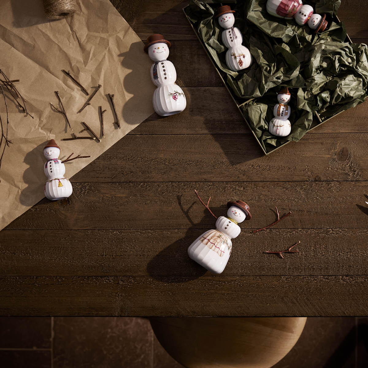 Kähler Hammershøi Christmas snømann 11,5 cm hvit m/ dekor