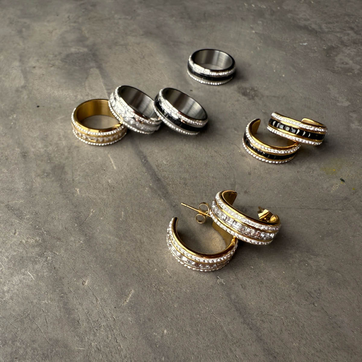 A&C Oslo AS Steel - Crystal Sparkle örhängen kristallstenar guld