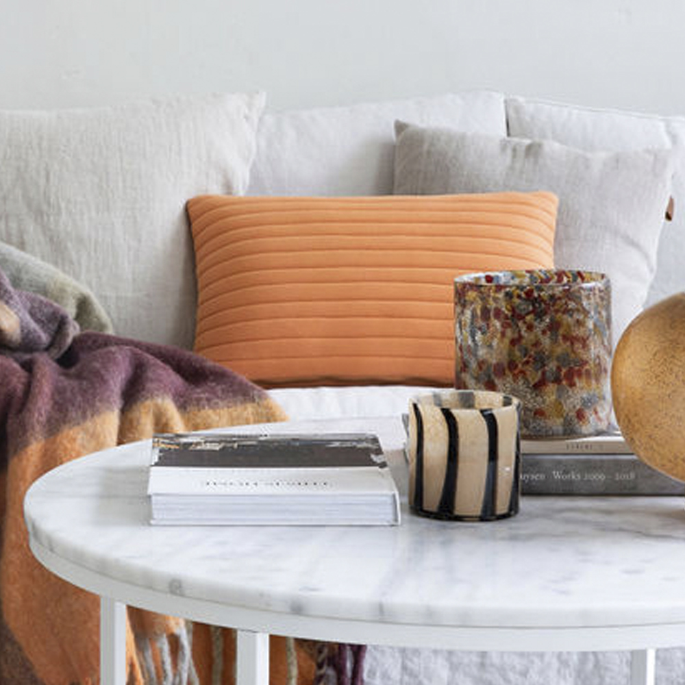 ByOn Calore Ljuslykta 15x15 cm Beige/Brun Rand