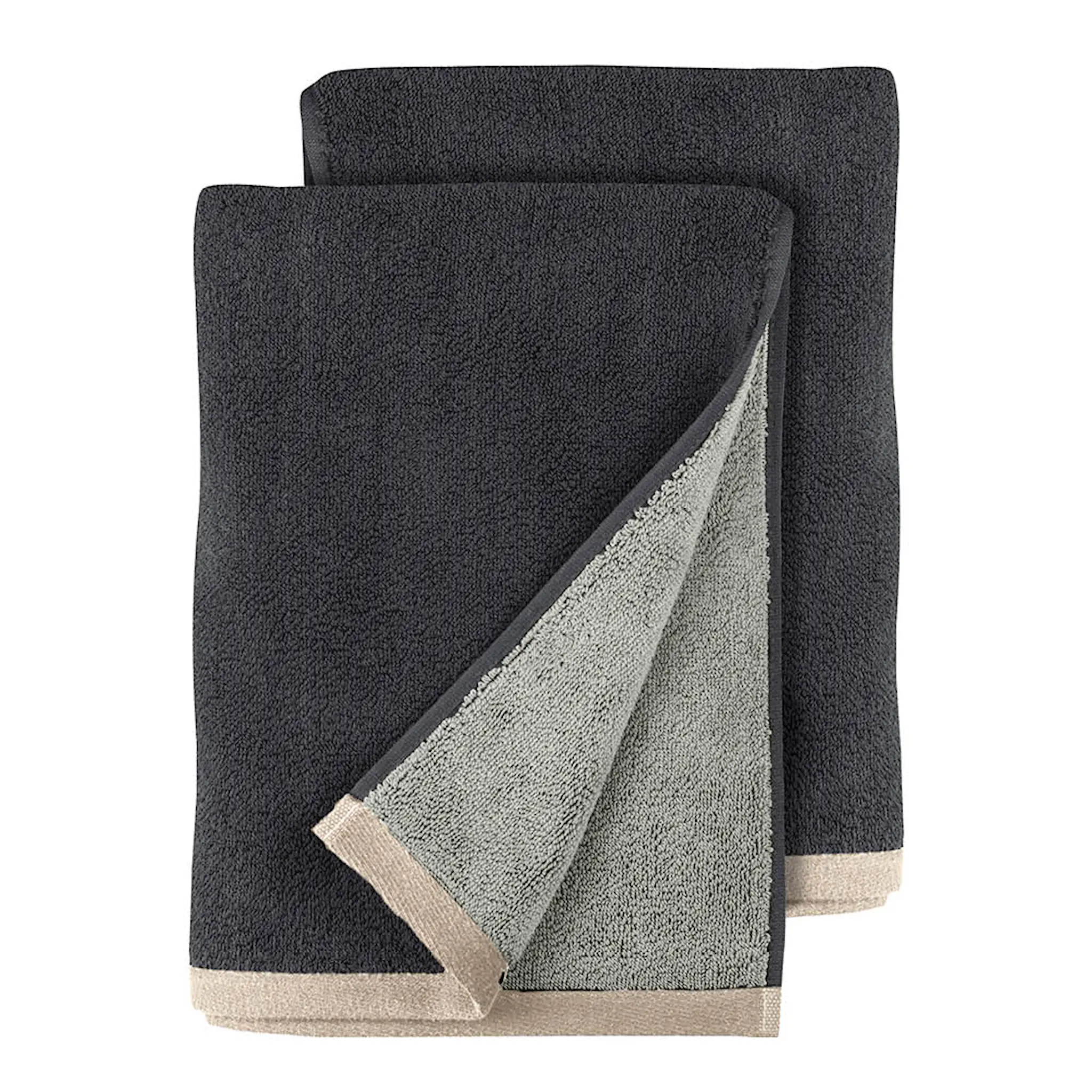 Mette Ditmer Soft gästhandduk 55x40 cm 2-pack mörkgrå/ljusgrå