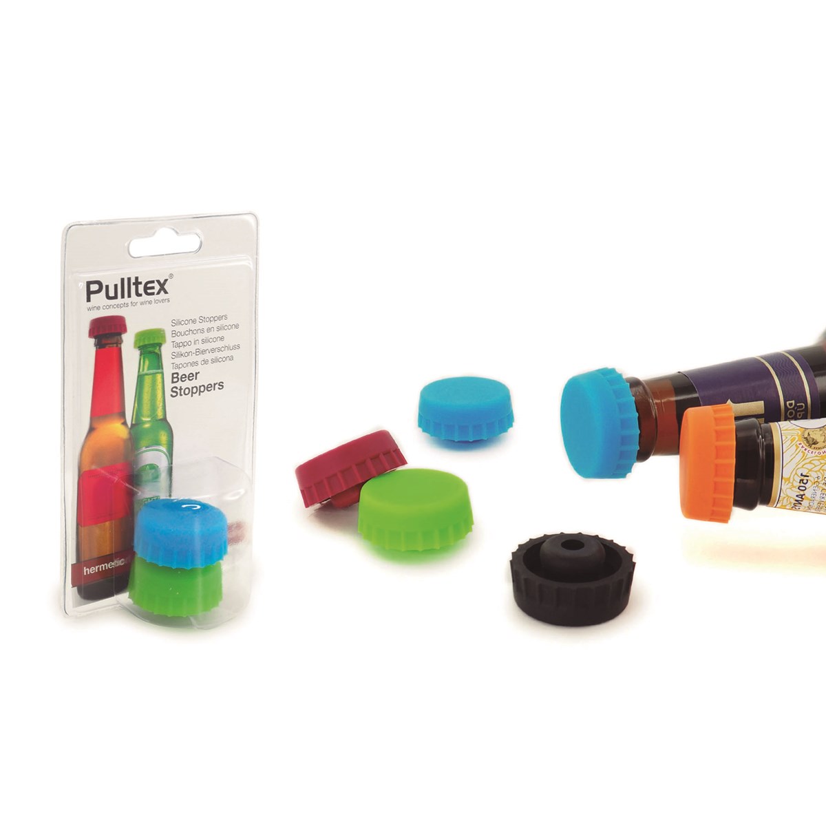 Pulltex Beer stopper silikon 2 stk svart/grønn