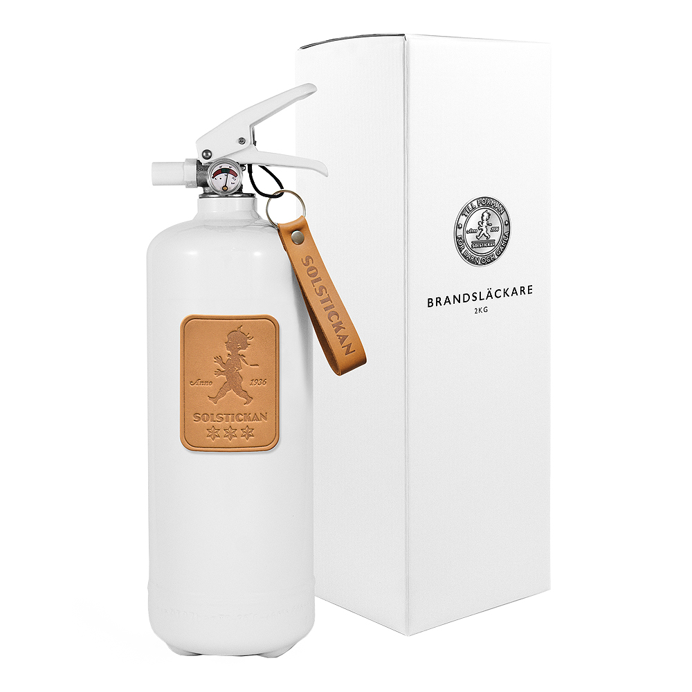 SOLSTICKAN Solstickan Brandsläckare 2 kg Vit/Läder Ljusbrun