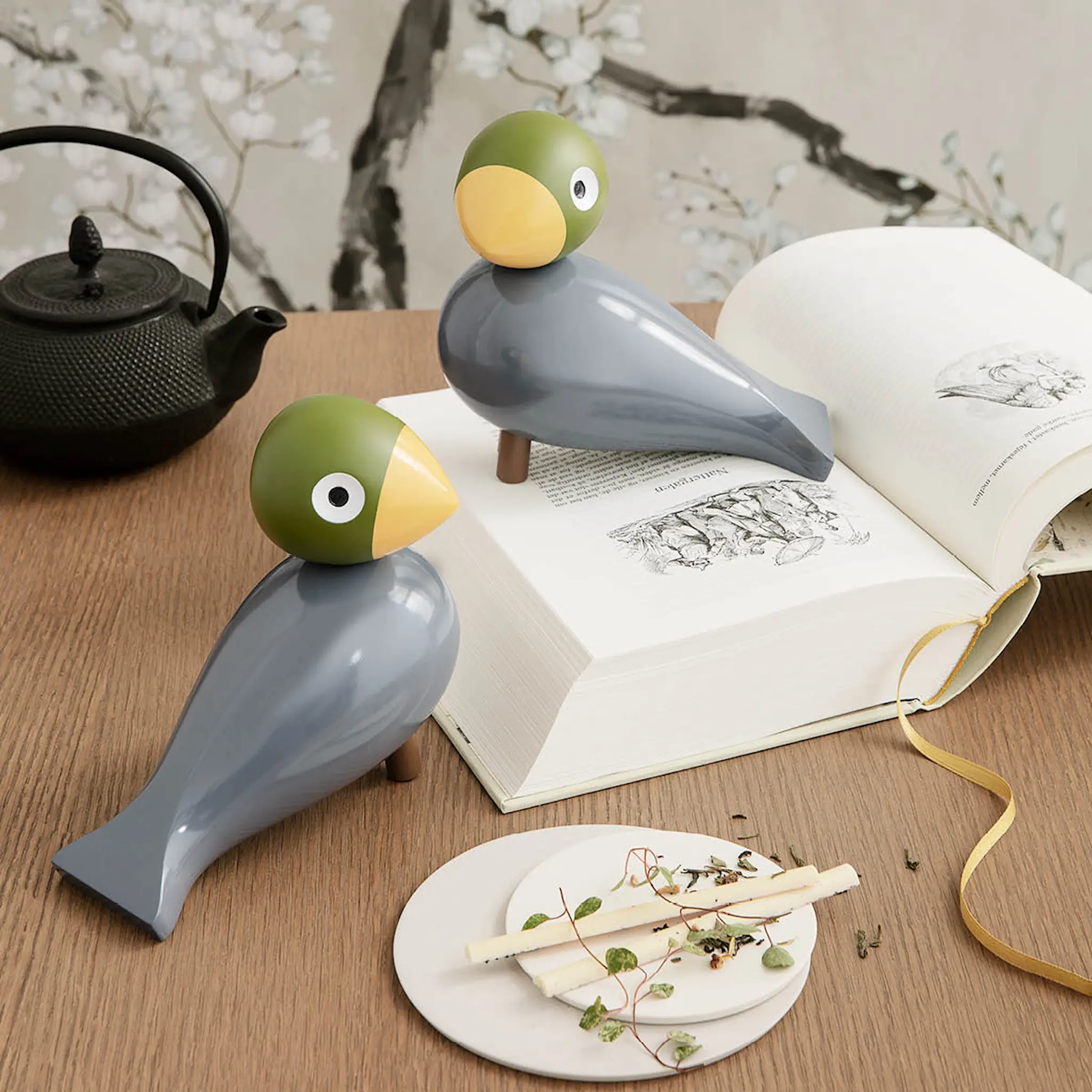 Kay Bojesen Denmark Songbird Puulintu 15,1 cm Nightingale Aqua