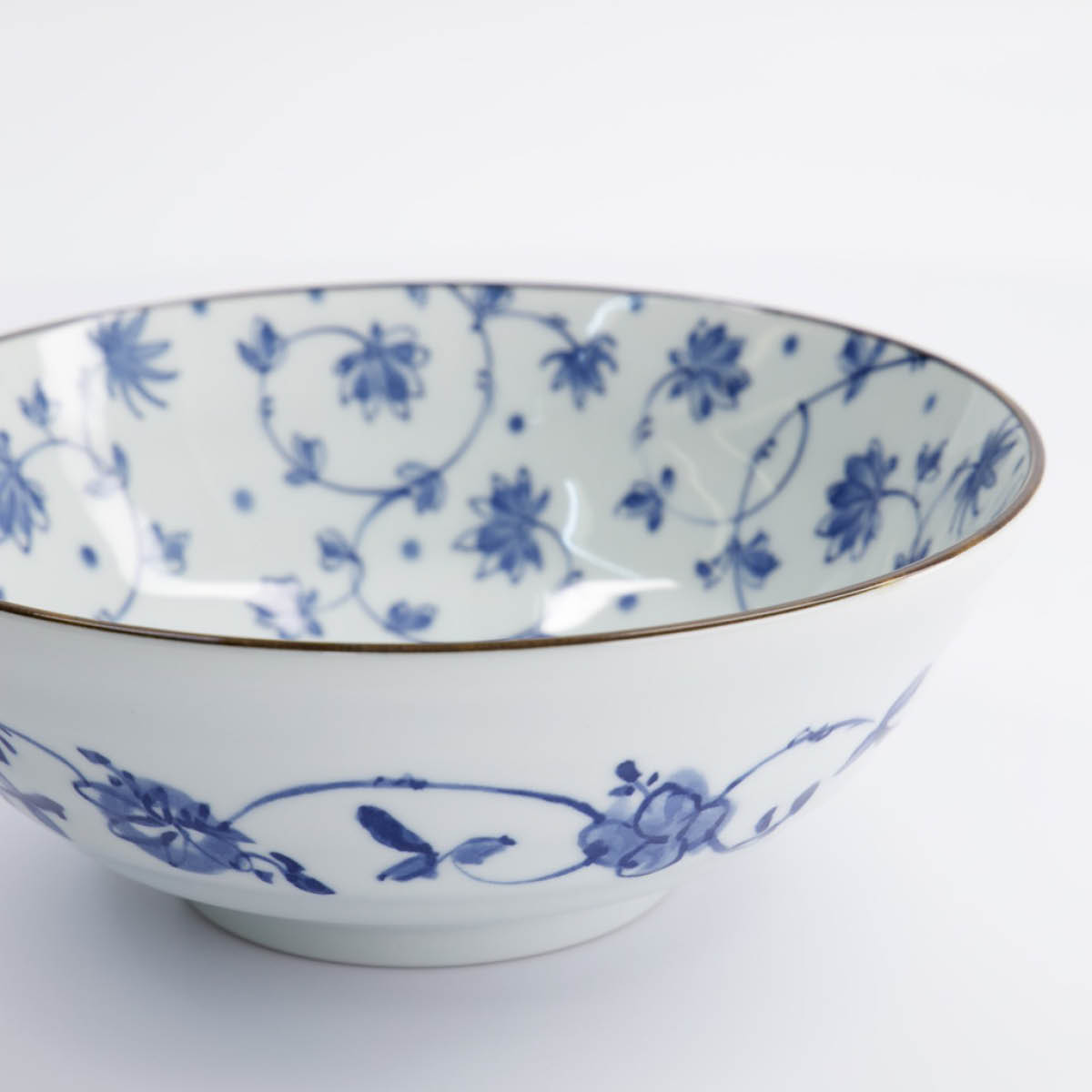 Tokyo Design Studio Natsu Karakusa ramen skål 21x7,8 cm 1 L blå/vit